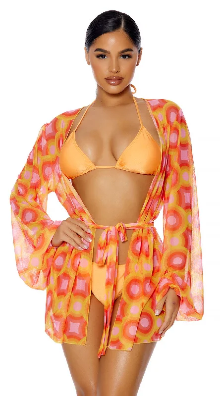 Cover Me Colorful Mesh Kimono